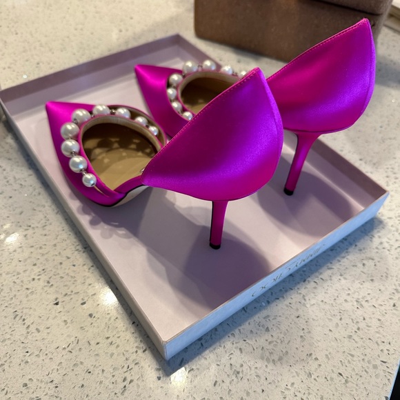 Jimmy Choo Aurelie 85 pearl and satin pumps - Picture 5 of 6